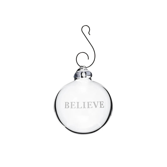 Simon Pearce LoveYourBrain Round Ornament - Believe - Marcel’s Culinary Experience