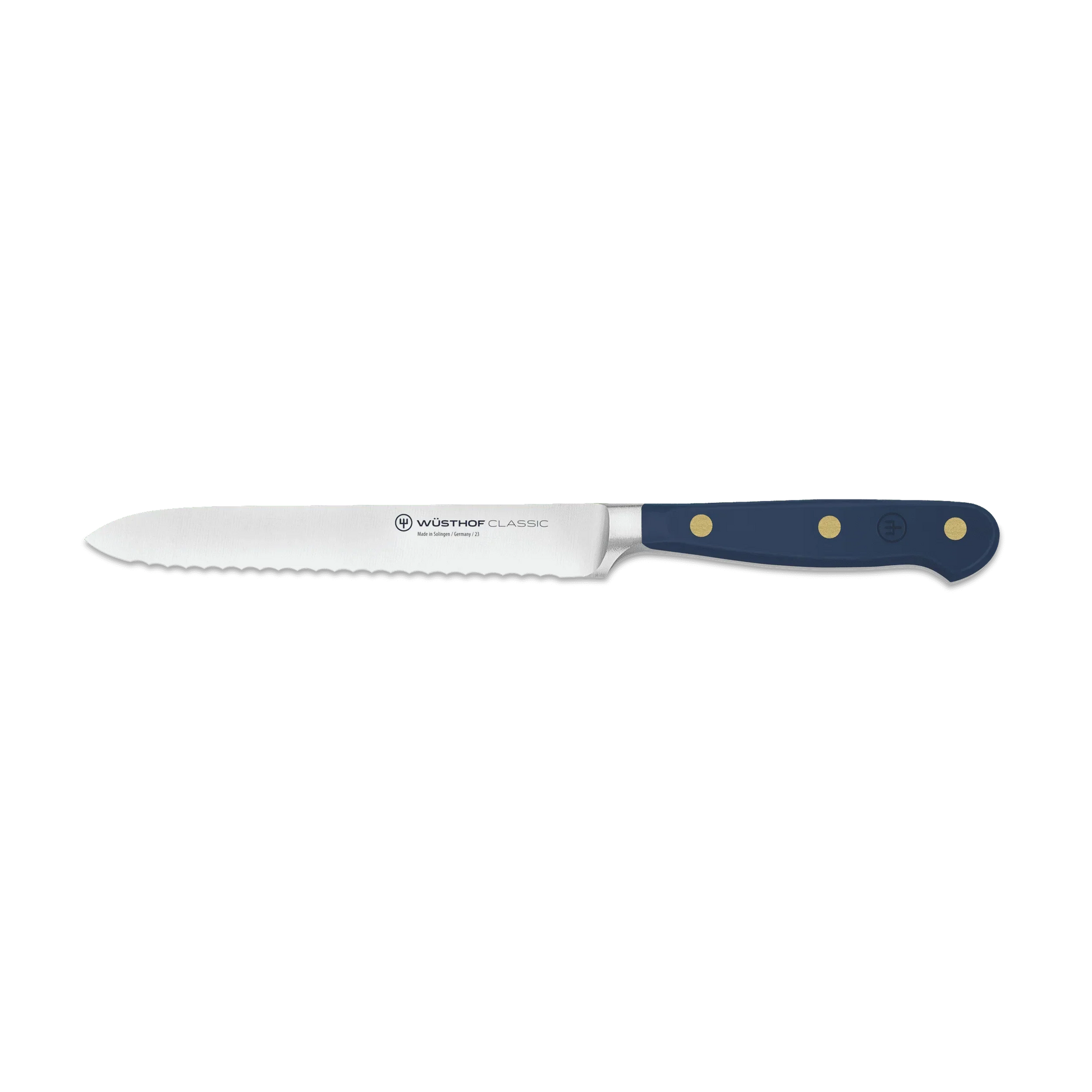 Wüsthof Classic Serrated Utility Knife Wild Blueberry 5" - Marcel’s Culinary Experience