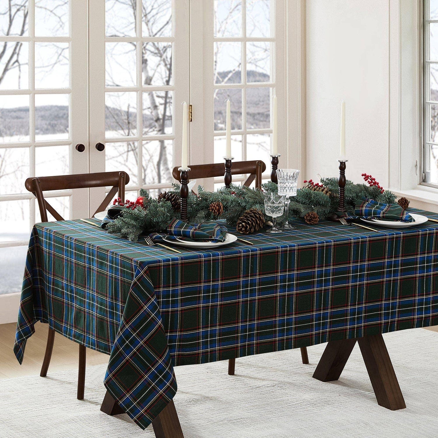Stowe Tartan Holiday Plaid Cotton Christmas Tablecloth - Marcel’s Culinary Experience
