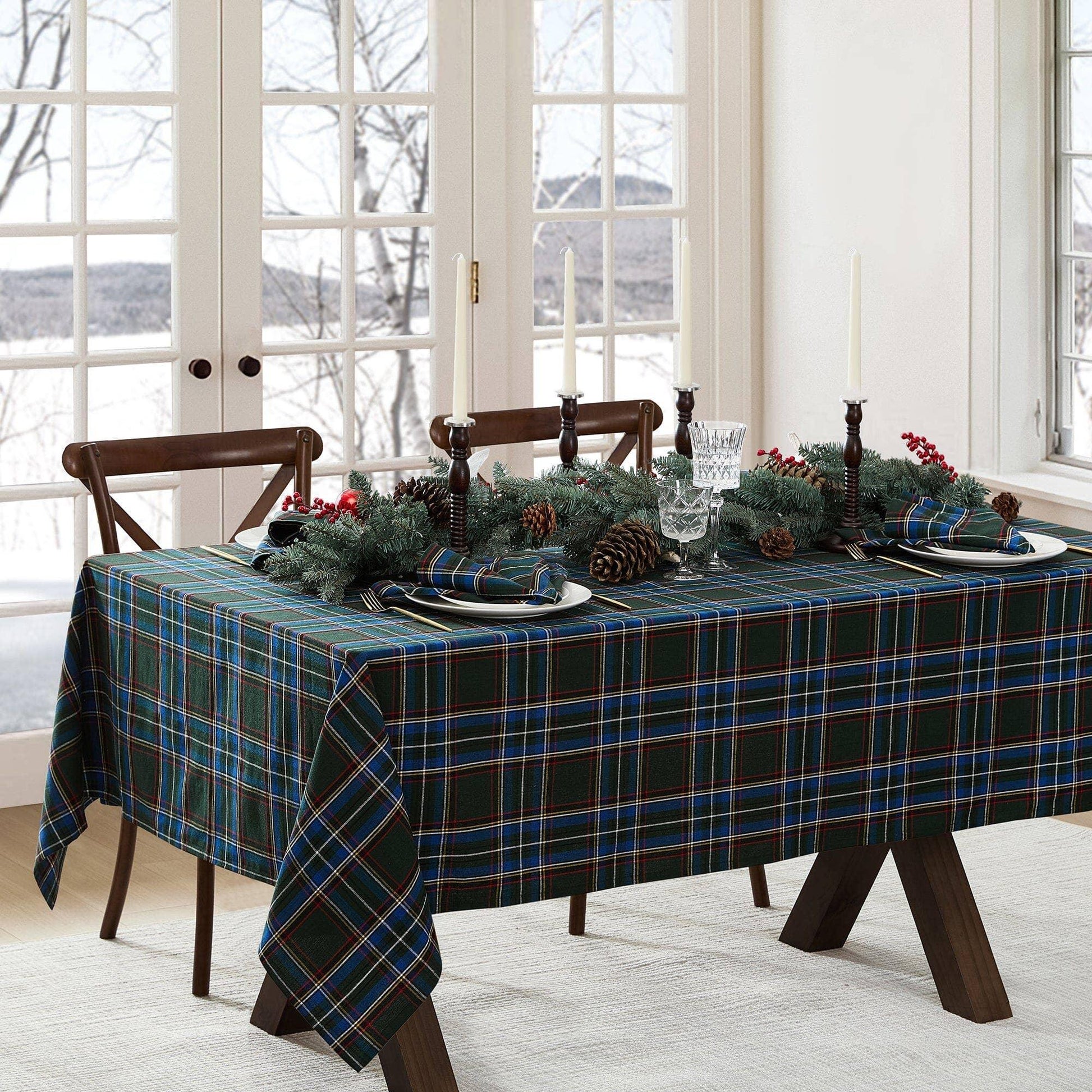Stowe Tartan Holiday Plaid Cotton Christmas Tablecloth - Marcel’s Culinary Experience