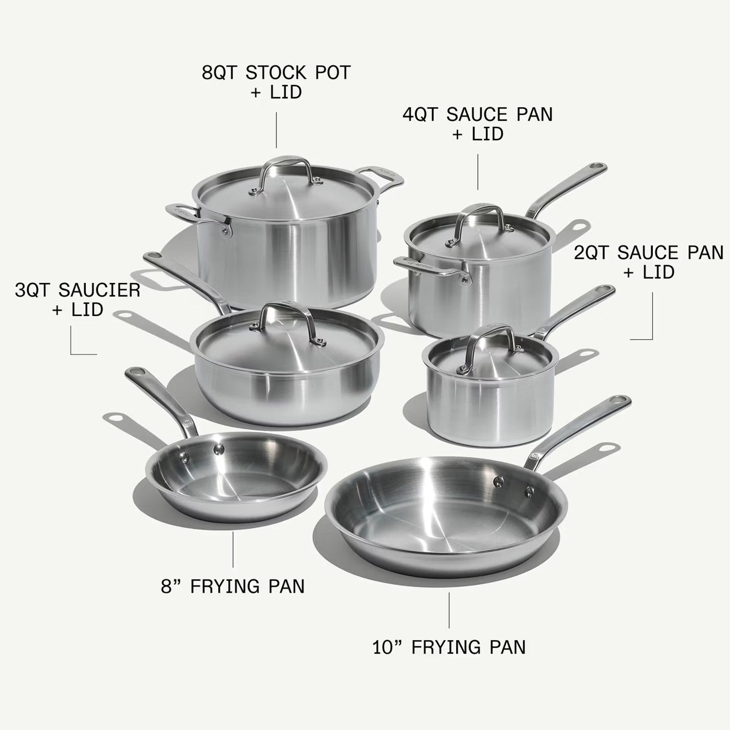 Made In 10-Piece Stainless Clad Set