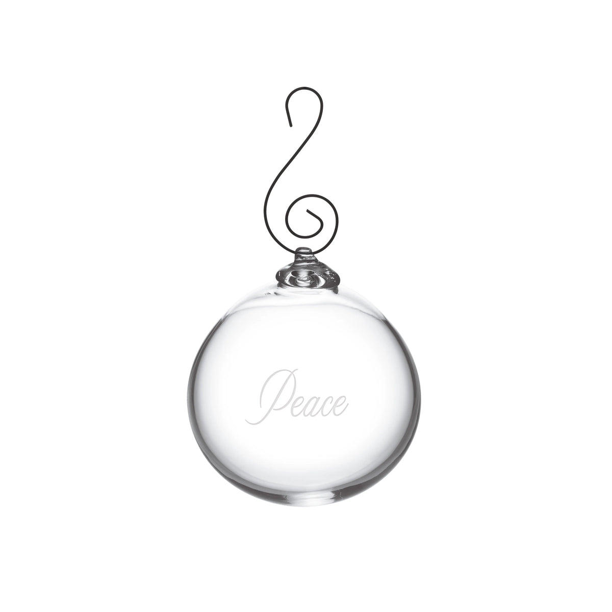 Simon Pearce Engraved Peace Ornament