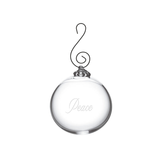 Simon Pearce Engraved Peace Ornament