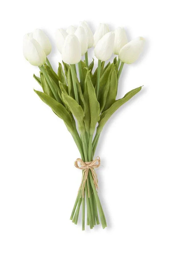 White Real Touch Mini Tulip Bundle 13" - Marcel’s Culinary Experience