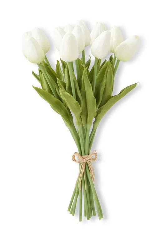 White Real Touch Mini Tulip Bundle 13" - Marcel’s Culinary Experience