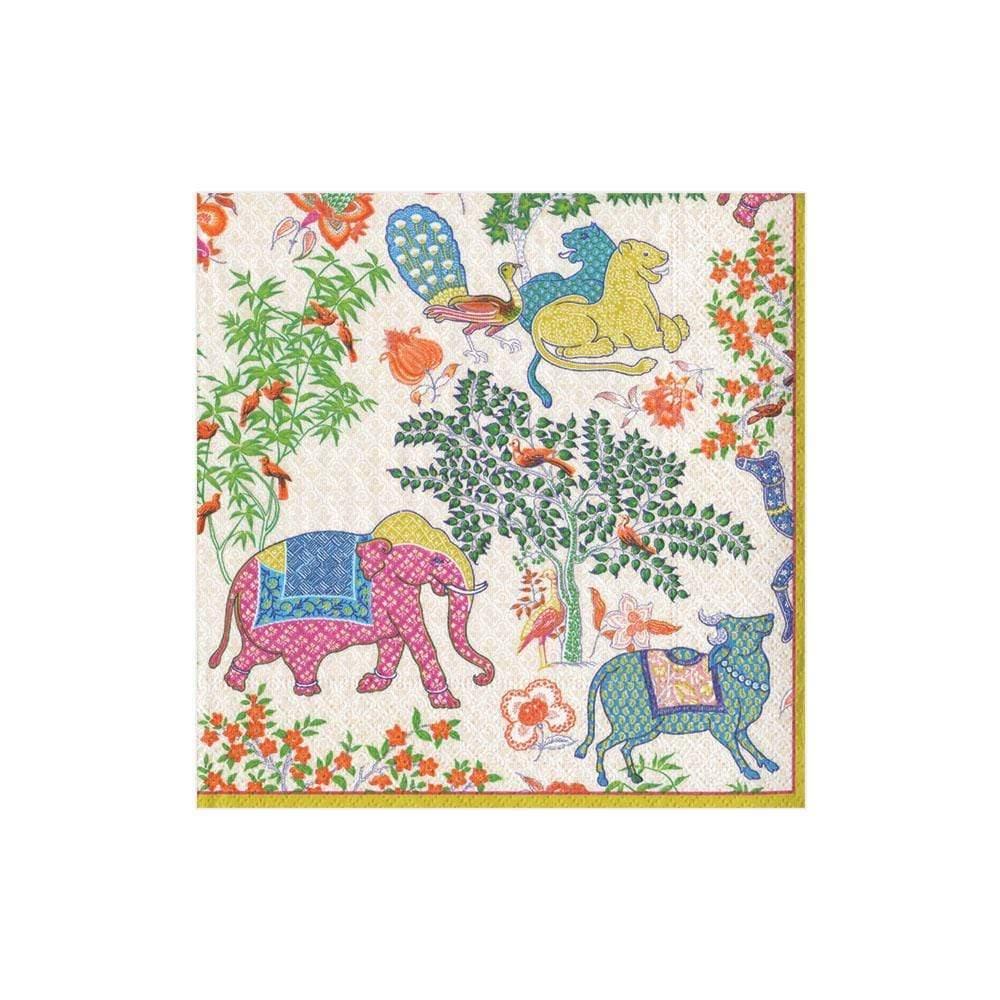 Caspari Le Jardin De Mysore Paper Cocktail Napkins - 20 Per Package