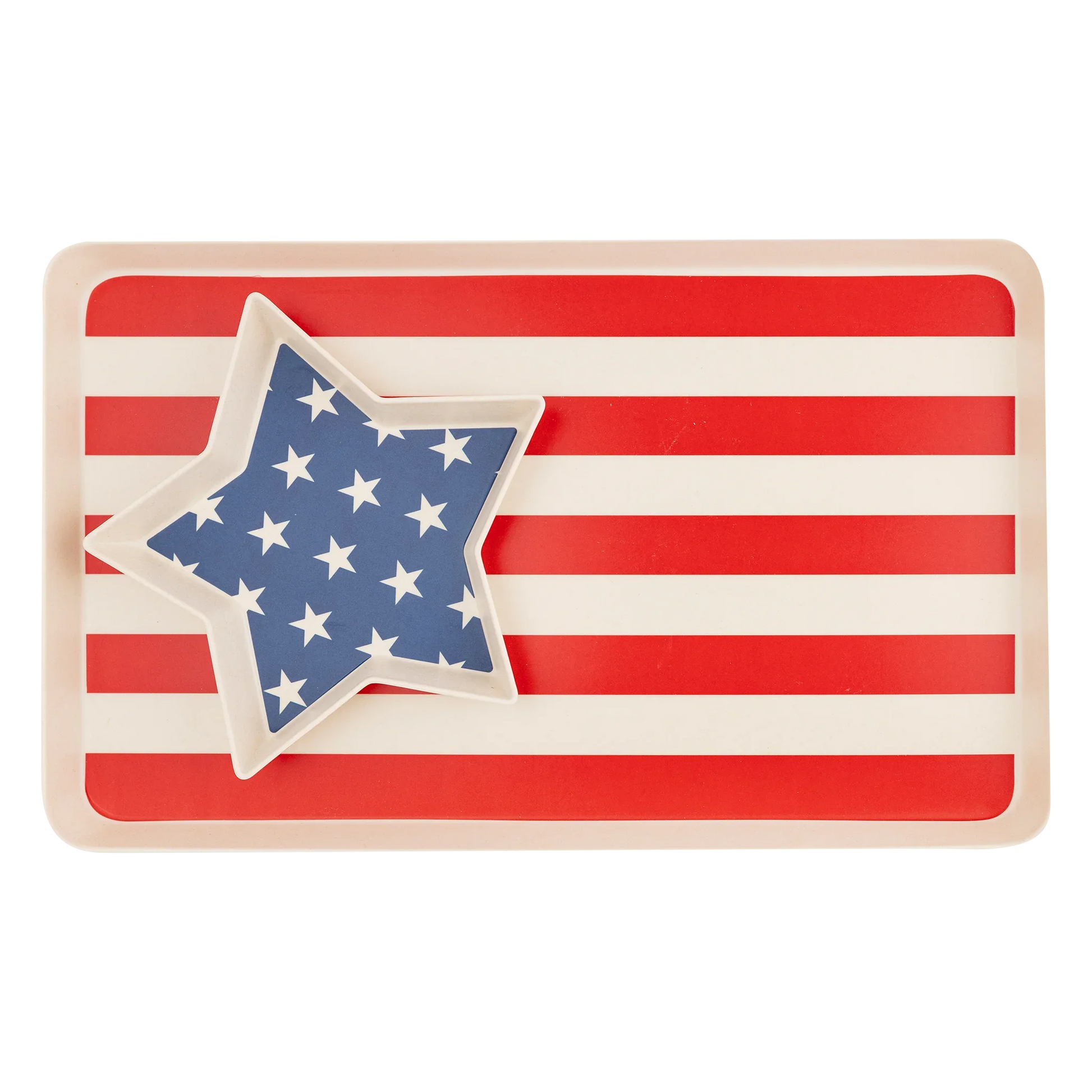 American Flag Stacked Reusable Bamboo Serving Tray Set - Marcel’s Culinary Experience