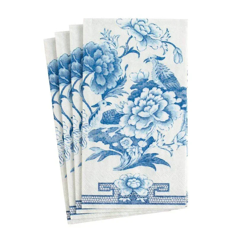 Caspari Blue & White Paper Guest Towel Napkins - 15 Per Package - Marcel’s Culinary Experience
