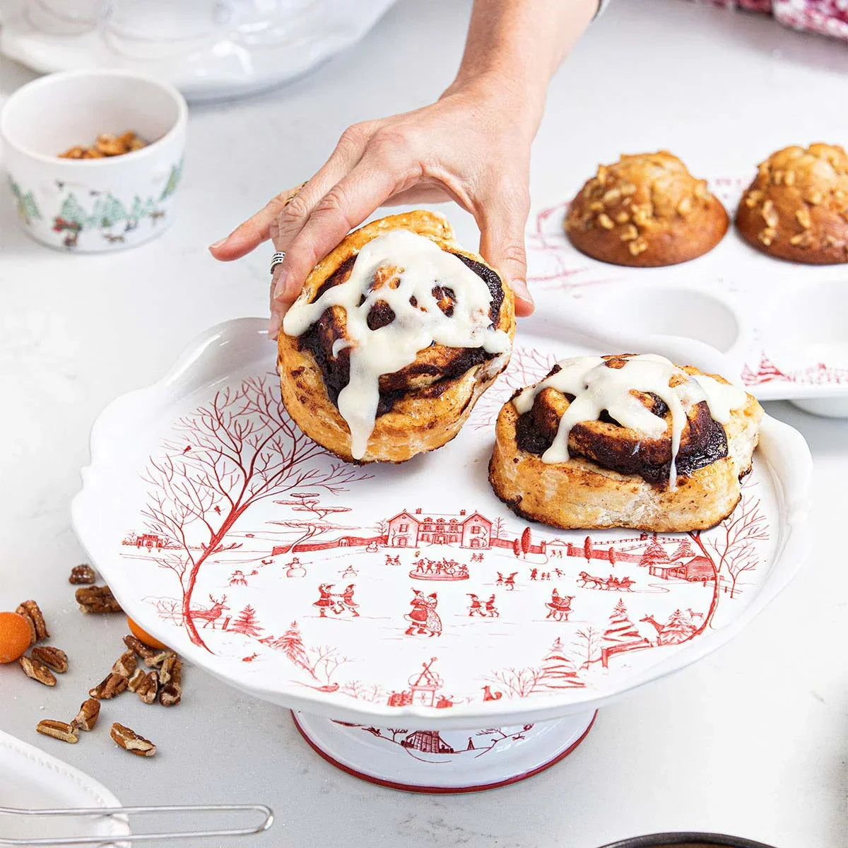 Juliska Country Estate Winter Frolic Cake Stand - Ruby