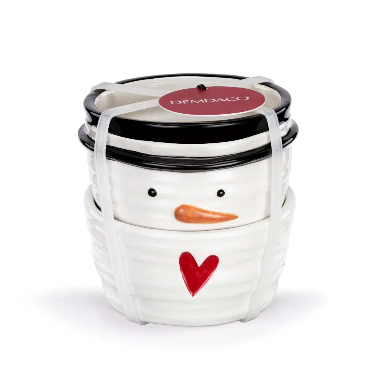 Snowman Red Heart Cream Small Bowls Set of 2 - 8oz - Marcel’s Culinary Experience
