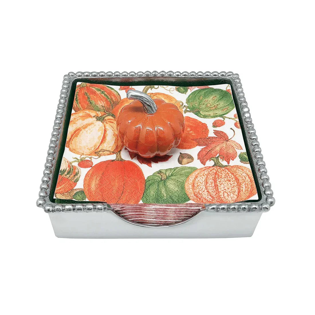 Orange Pumpkin Beaded Napkin Box Set - Marcel’s Culinary Experience