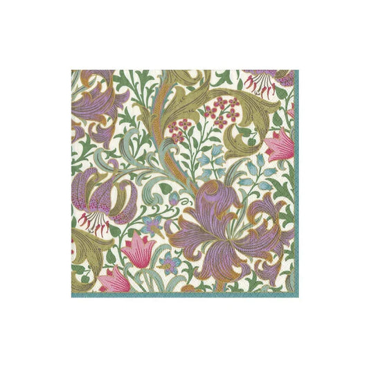 Caspari Greenen Lily-Ivory Boxed Cocktail Napkins - 40 Per Box - Marcel’s Culinary Experience