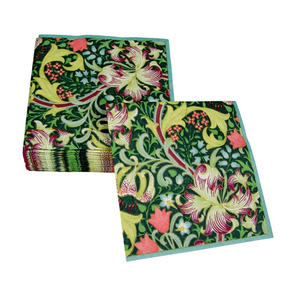 Caspari Golden Lily Forest Cocktail Napkins - 20 Pack