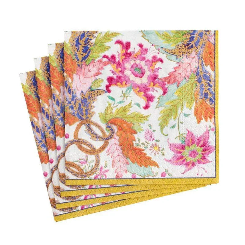 Caspari Tobacco Leaf Paper Cocktail Napkins in Ivory - 20 Per Package - Marcel’s Culinary Experience