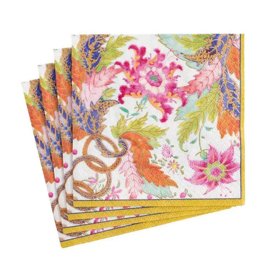 Caspari Tobacco Leaf Paper Cocktail Napkins in Ivory - 20 Per Package - Marcel’s Culinary Experience