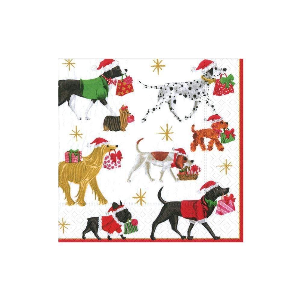 Christmas Delivery Paper Cocktail Napkins in White - Marcel’s Culinary Experience