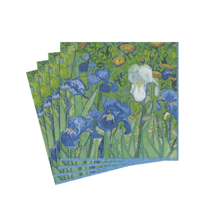 Caspari Van Gogh Irises Paper Cocktail Napkins - 20 Per Package - Marcel’s Culinary Experience