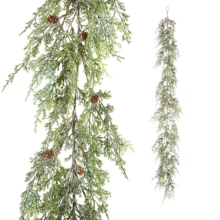 6' Iced Cedar Garland