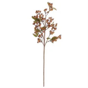 Brown Berry Spray w/Green Leaves 27" - Marcel’s Culinary Experience