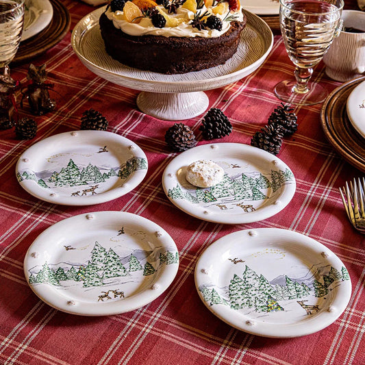 Juliska Berry & Thread North Pole Side/Cocktail Plates Set/4