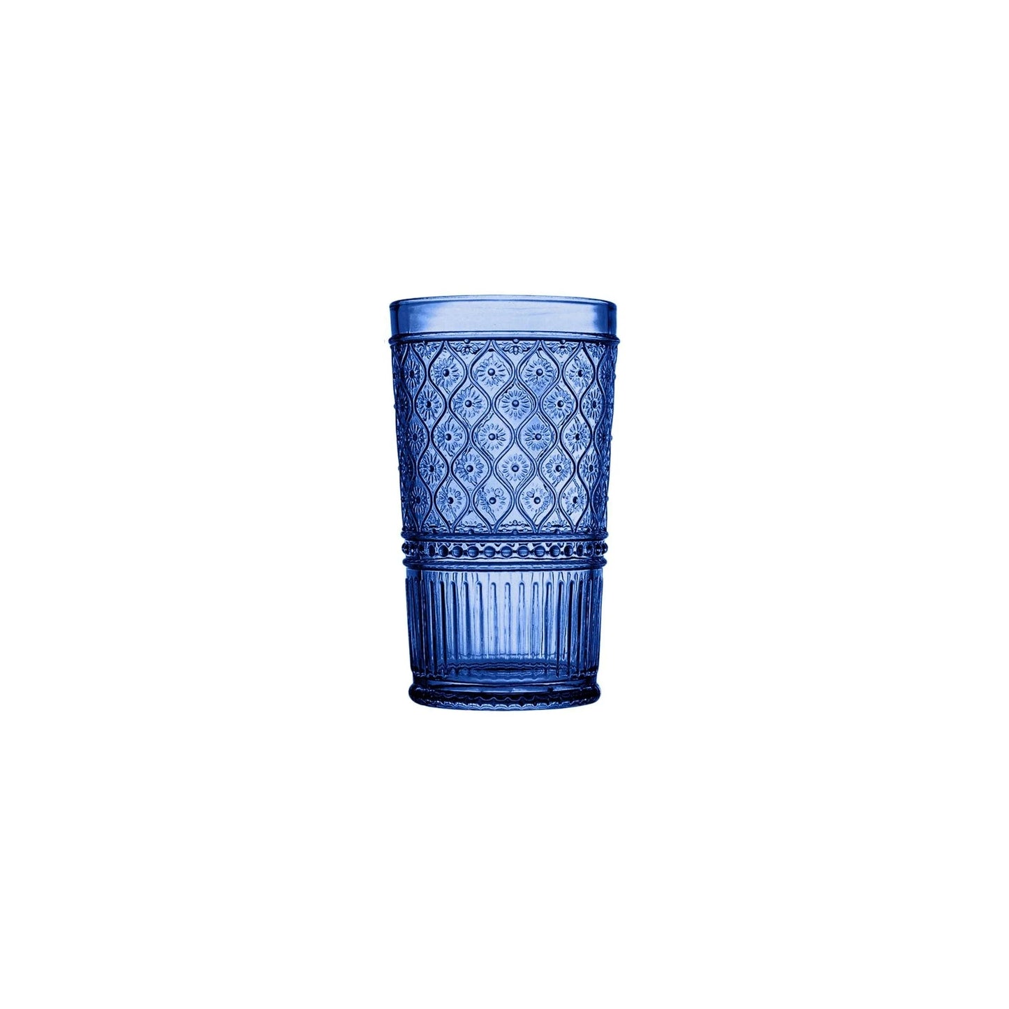 Claro Blue Highball Glasses Set of 4 - 17oz Unleaded Crystal by Godinger