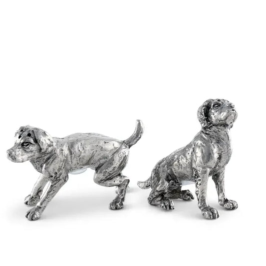 Pewter Spaniel Salt & Pepper Set - Marcel’s Culinary Experience