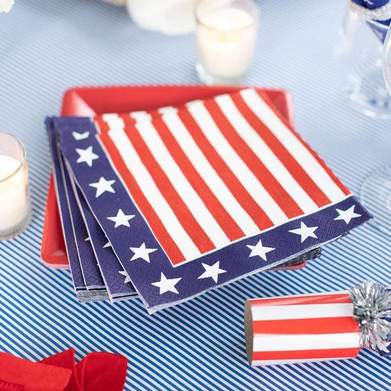 Caspari Red, White & Blue Paper Luncheon Napkins - Marcel’s Culinary Experience