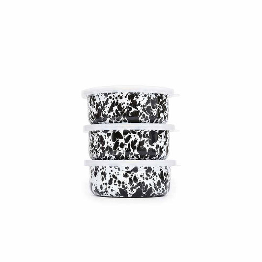 Splatter Enamelware Storage Bowl Set by Crow Canyon Home