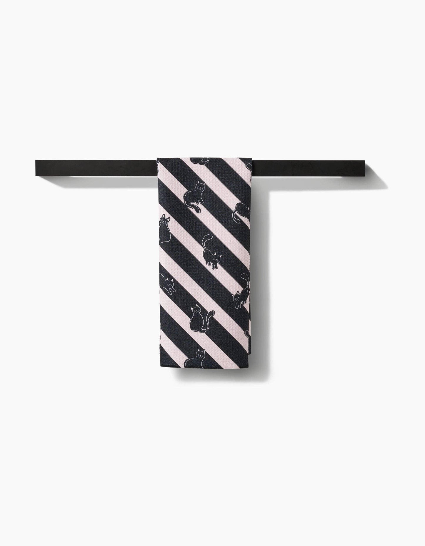 Geometry Striped Black Cats Tea Towel - Marcel’s Culinary Experience