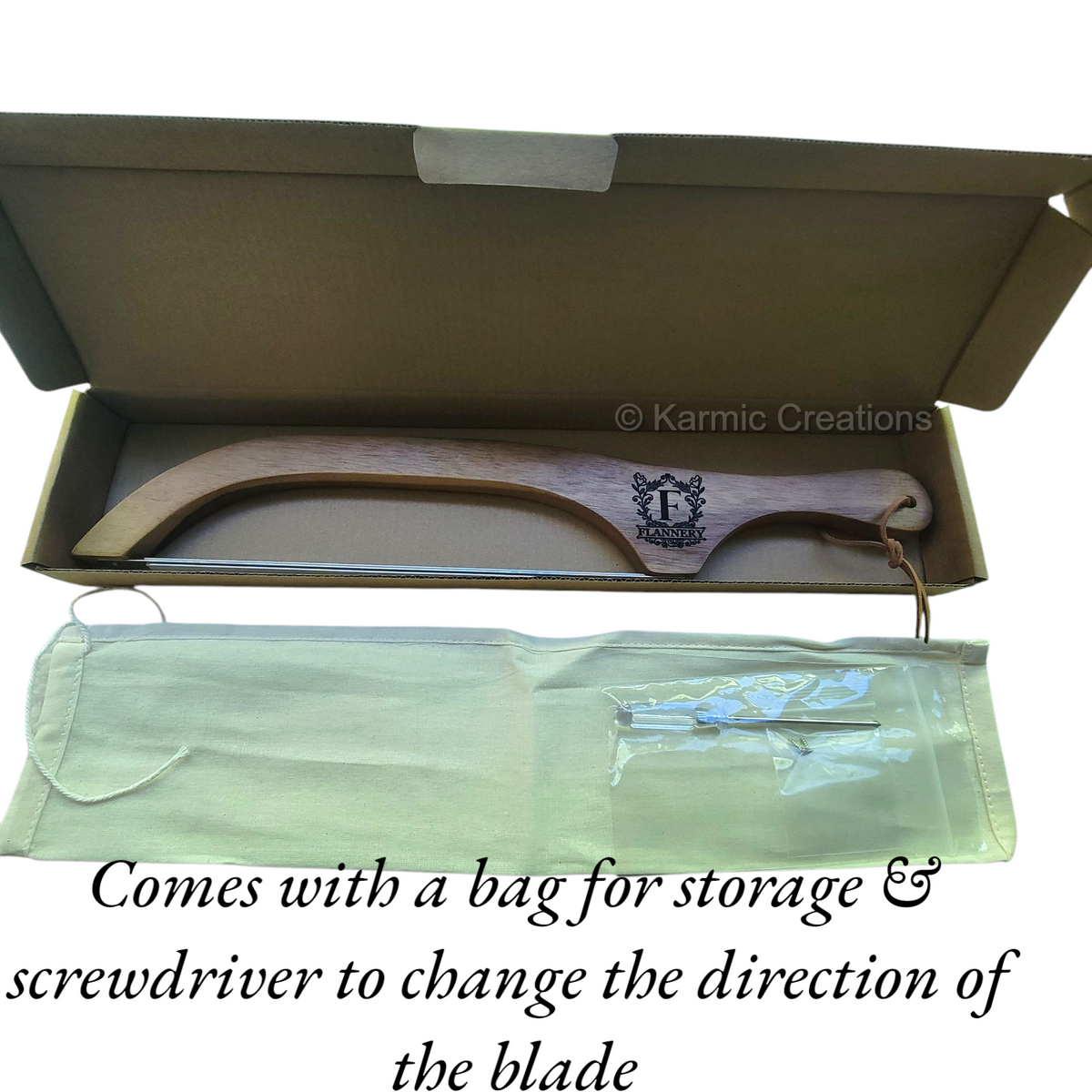 Bread Bow Knife with Acacia Wood Handle