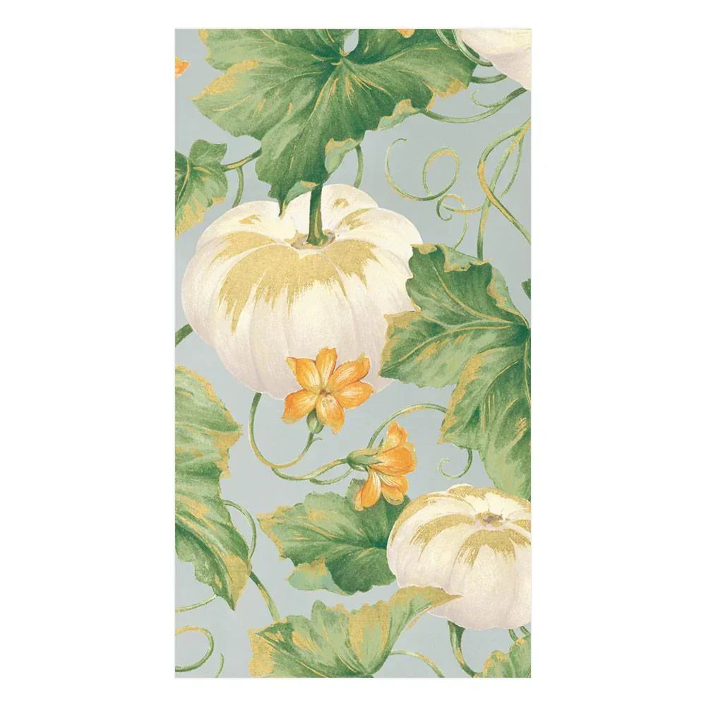 Heirloom Pumpkins Paper Guest Towel Napkins in Grey & White - Marcel’s Culinary Experience