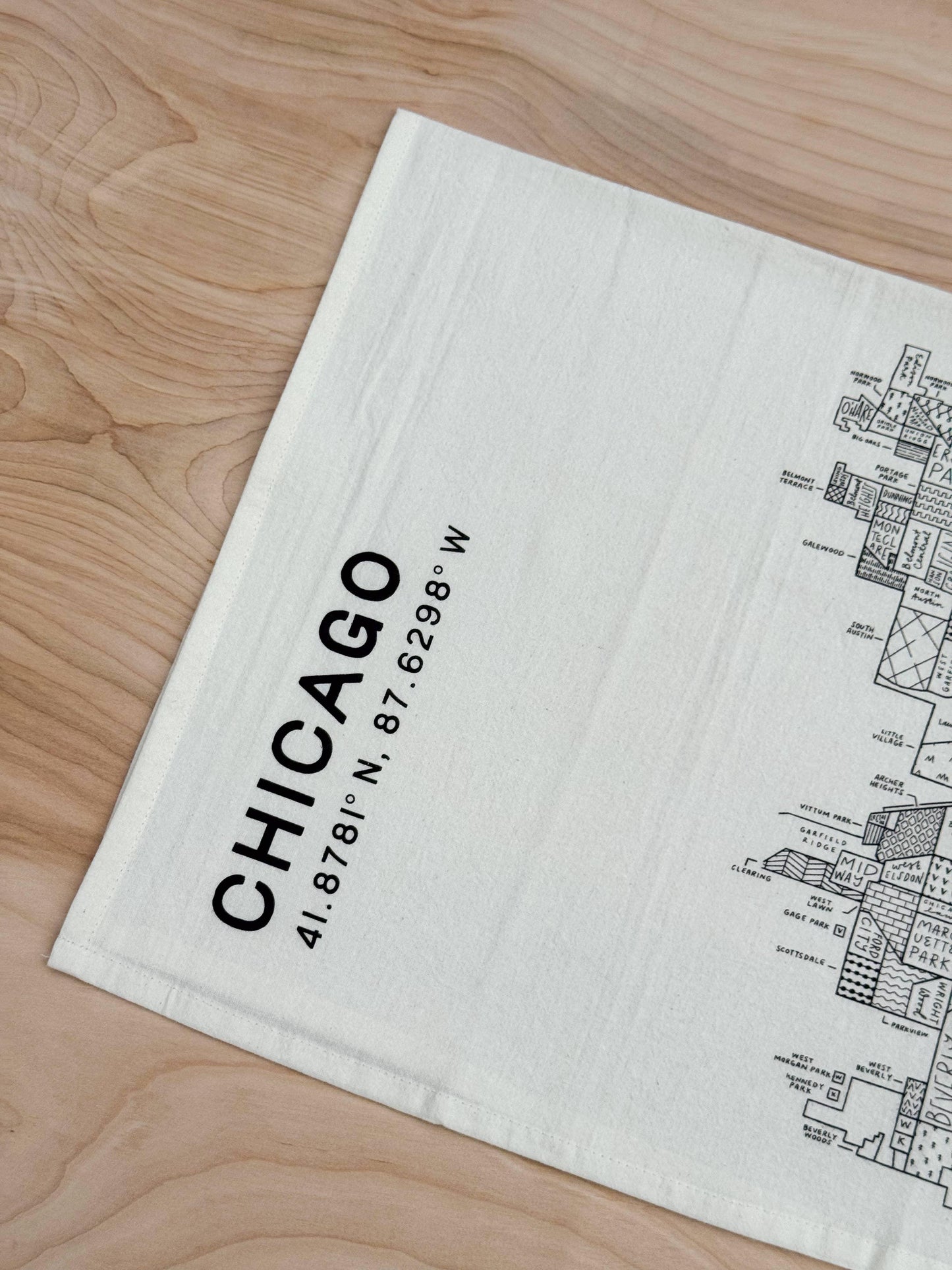 Chicago Map Tea Towel - Marcel’s Culinary Experience