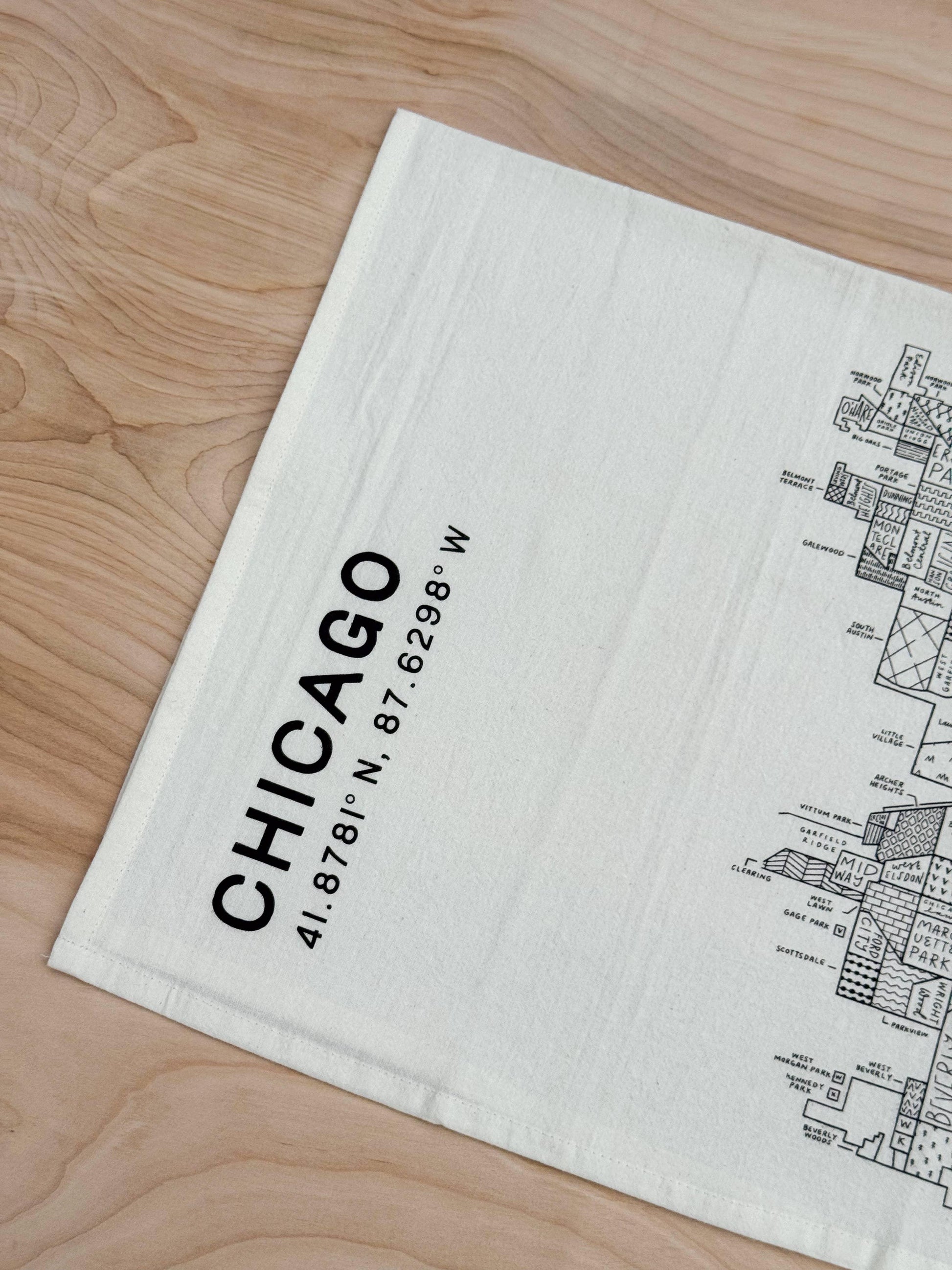 Chicago Map Tea Towel - Marcel’s Culinary Experience