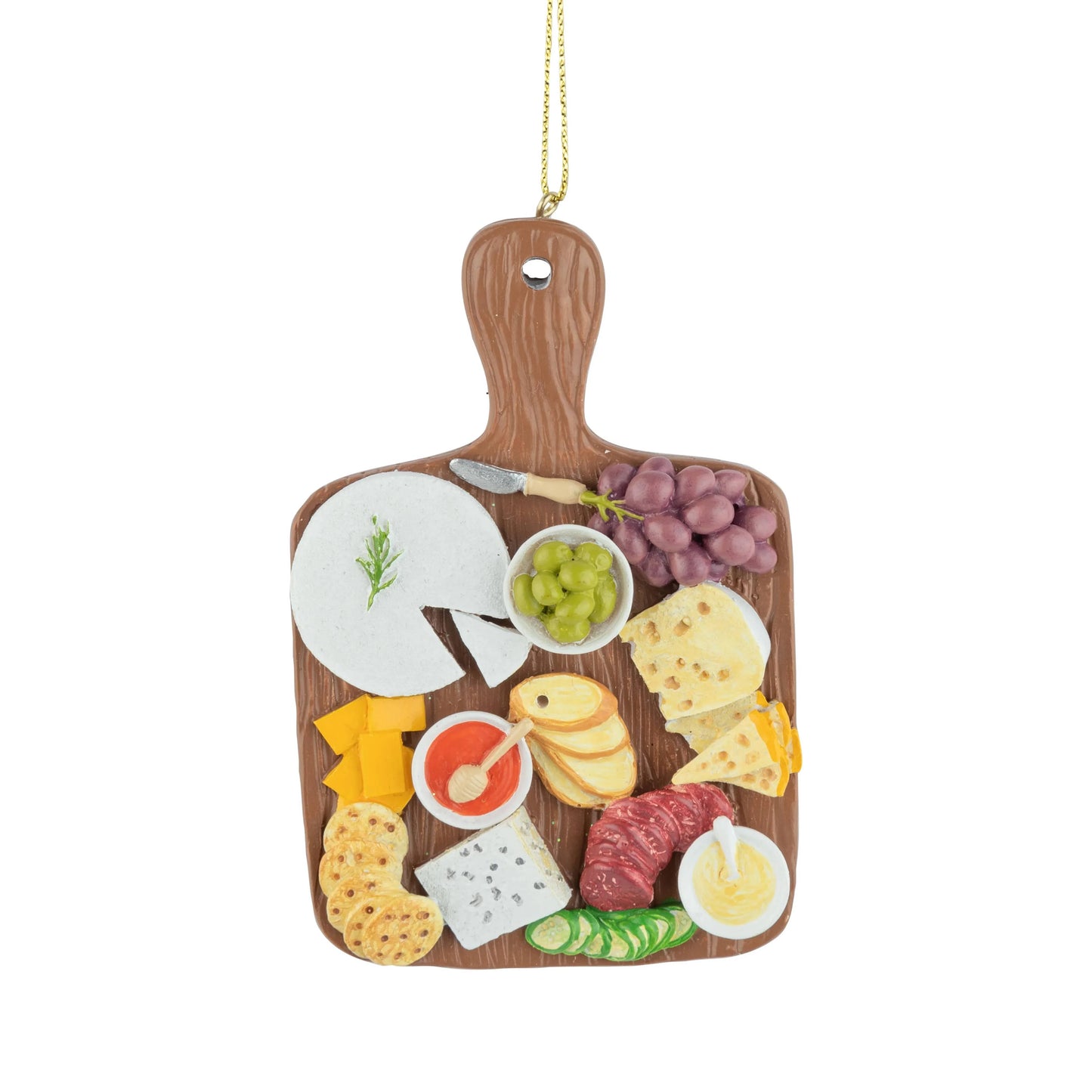 Painted resin cheese board ornament,4in - Marcel’s Culinary Experience