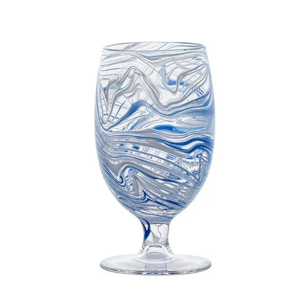 Juliska Puro Marbled Goblet Blue - Marcel’s Culinary Experience