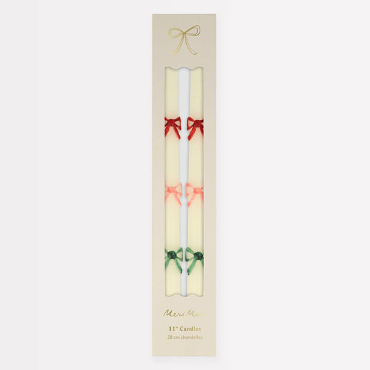 Multi Colour Bow Taper Candles - Marcel’s Culinary Experience