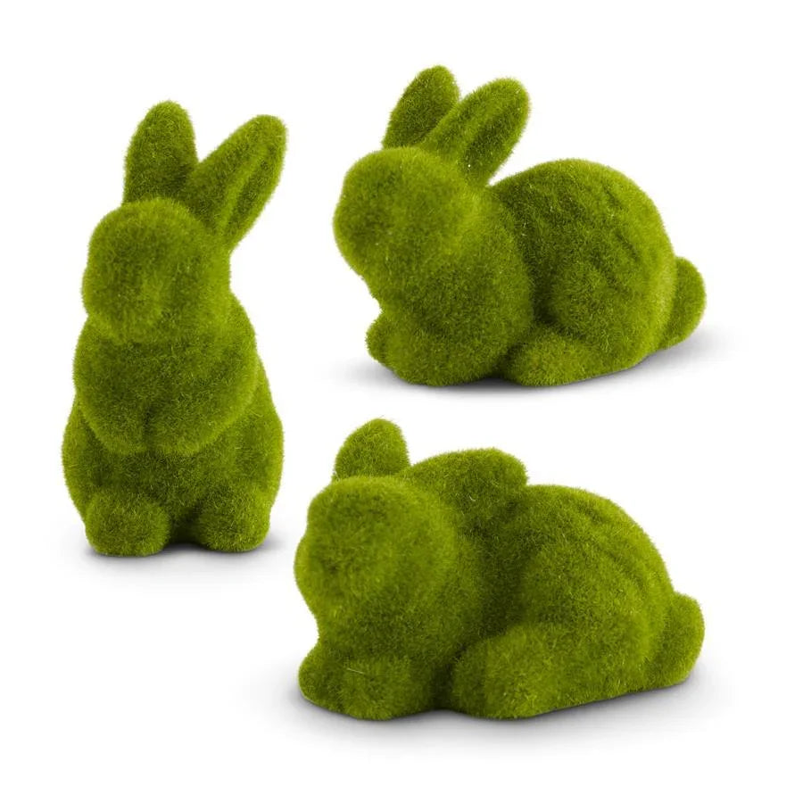 Assorted Medium Green Mossy Flocked Bunnies - Marcel’s Culinary Experience
