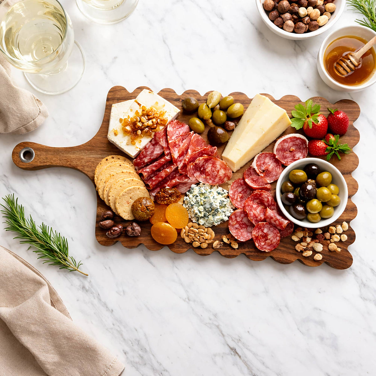 Ironwood Gourmet Scalloped Acacia Serving Board