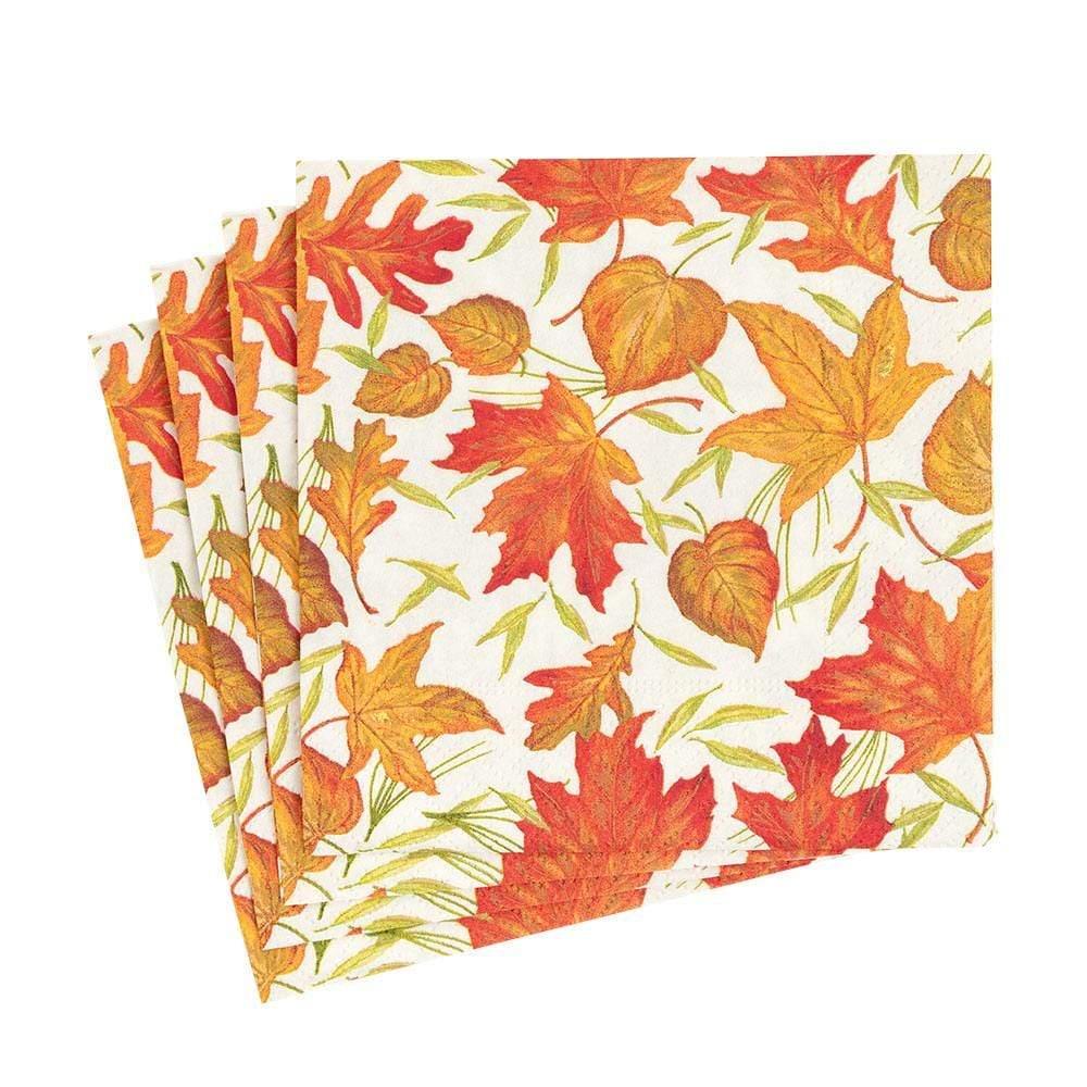 Woodland Leaves Paper Luncheon Napkins in Ivory - 20 Per Package - Marcel’s Culinary Experience