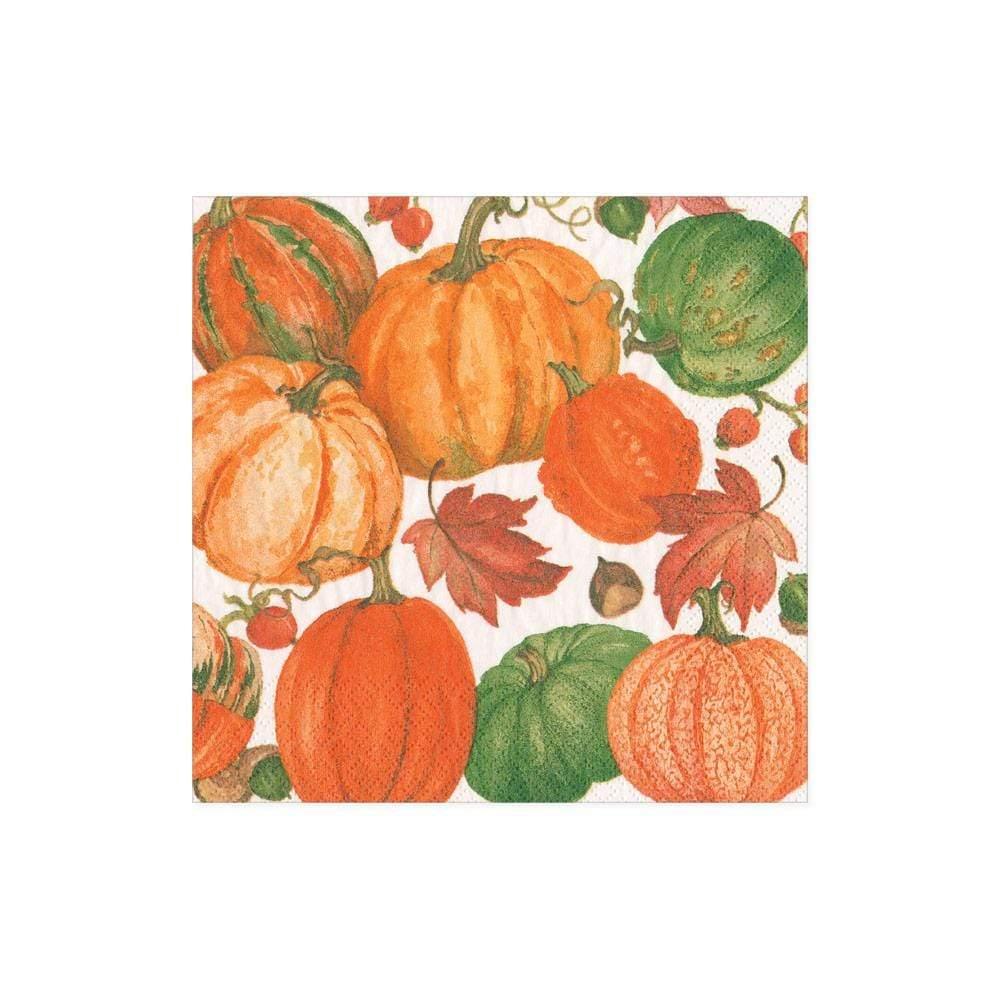 Pumpkin Field Paper Cocktail Napkins in White - 20 Per Package - Marcel’s Culinary Experience