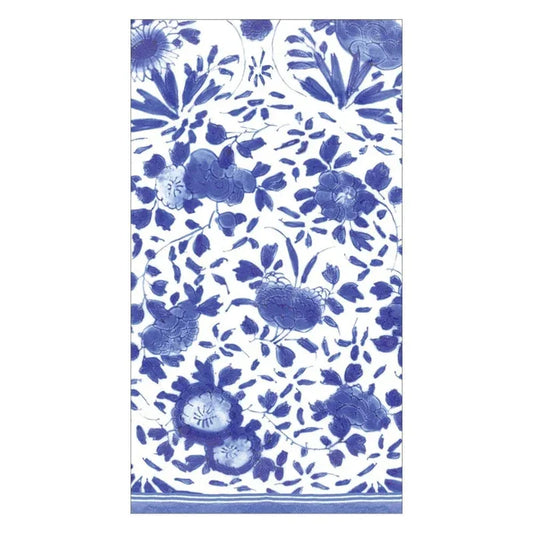 Caspari Delft Paper Guest Towel Napkins in Blue - 15 Per Package - Marcel’s Culinary Experience