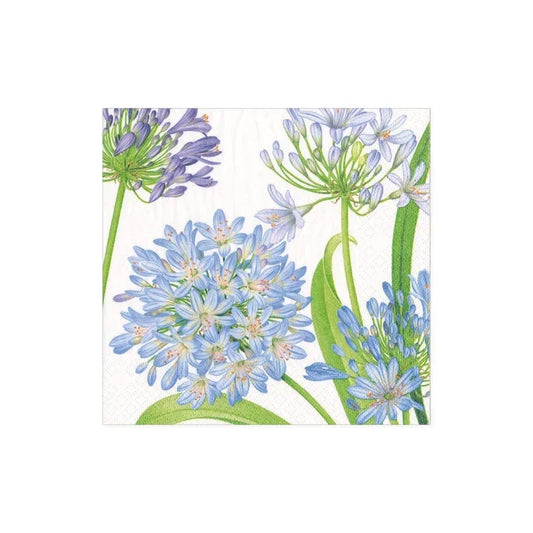 Caspari Agapanthus Garden Paper Cocktail Napkins - 20 Per Package - Marcel’s Culinary Experience