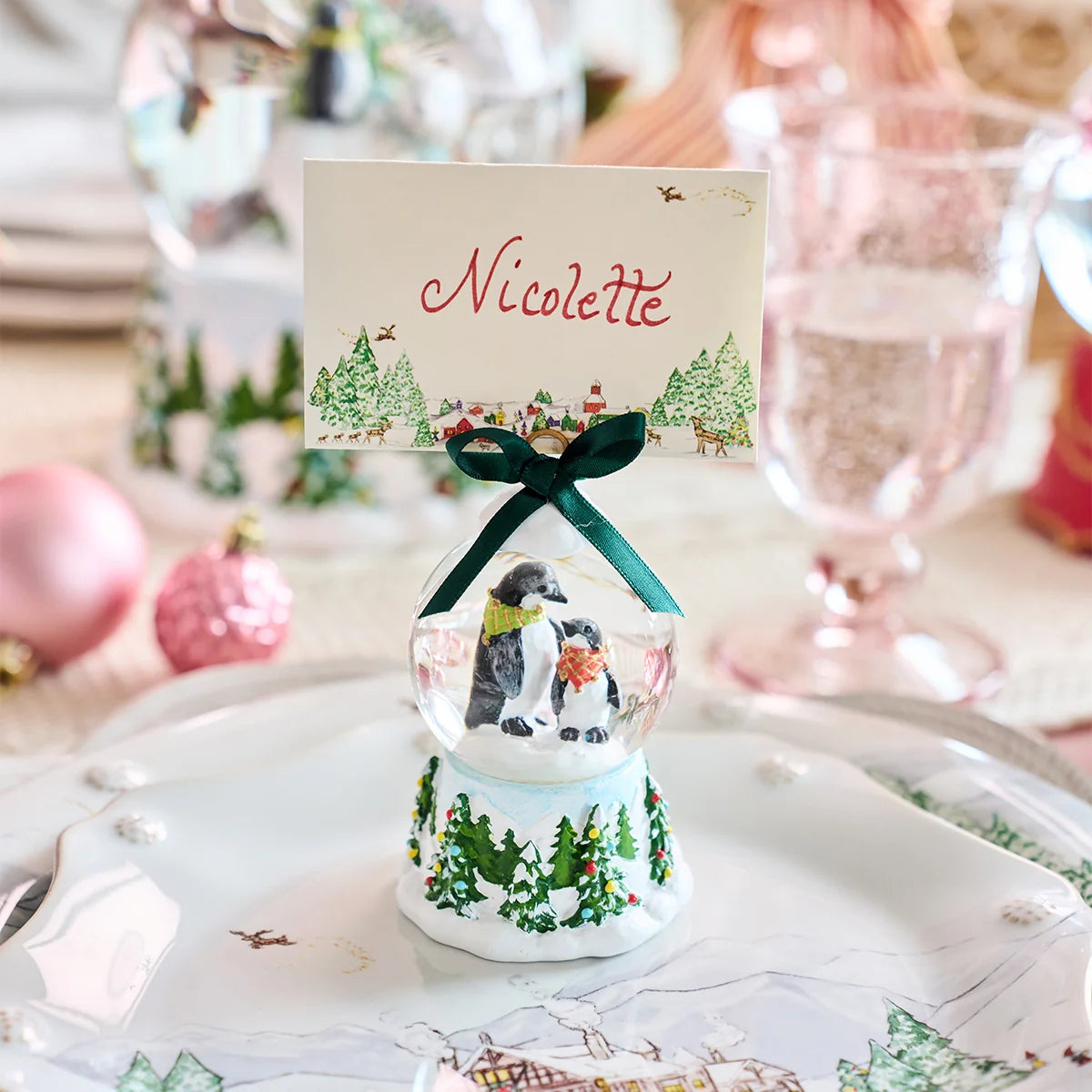 Juliska Berry & Thread North Pole Snow Globe Place Card Holders