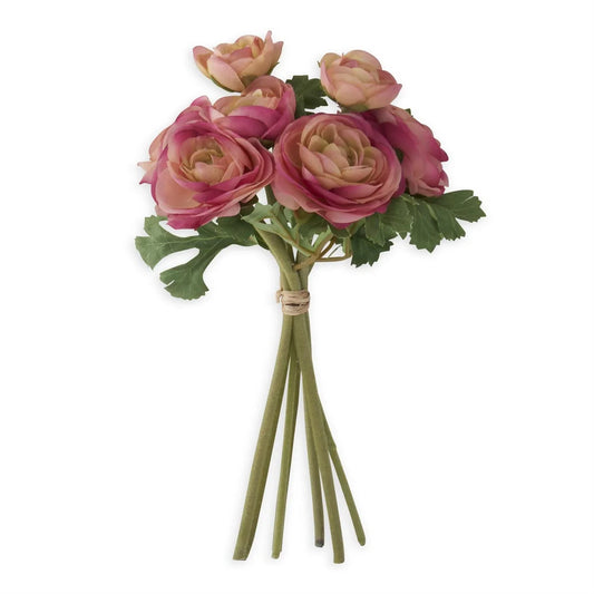 10" Pink Ranunculus Bundle w/Flocked Stems - Marcel’s Culinary Experience