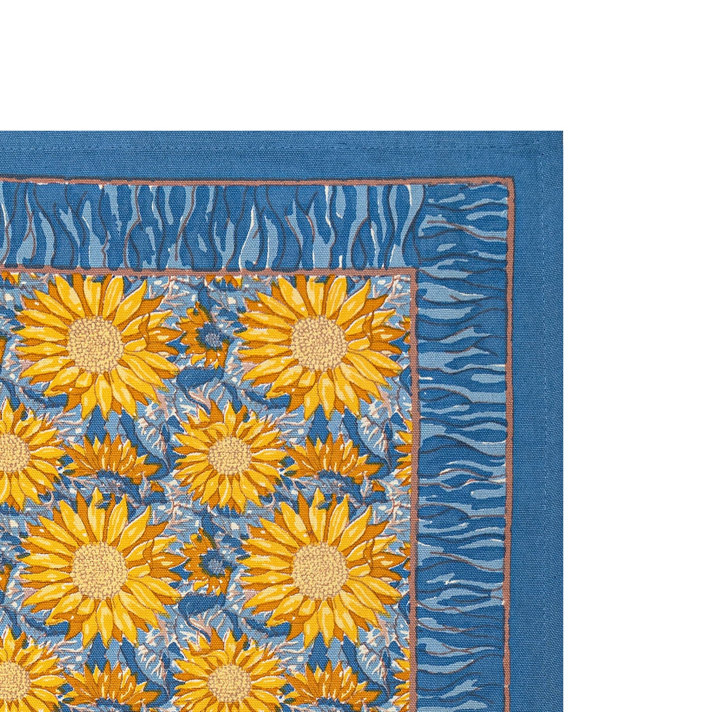 Couleur Nature Sunflower Yellow & Blue Dish Towels 20x30 - Hand-Printed Kitchen Towels