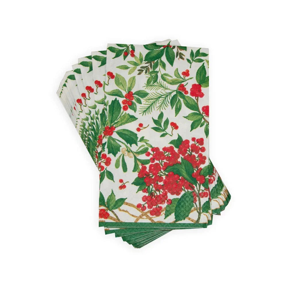 Holly Chintz White Guest Towel Napkins - 15 Per Package - Marcel’s Culinary Experience