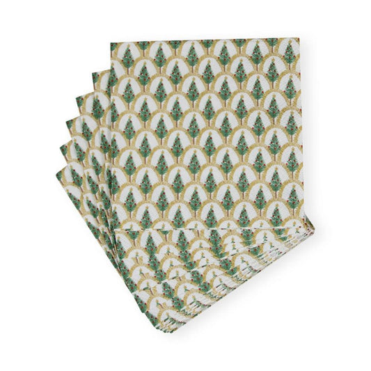 Deco Christmas Gold Cocktail Napkins - 20 Per Package - Marcel’s Culinary Experience