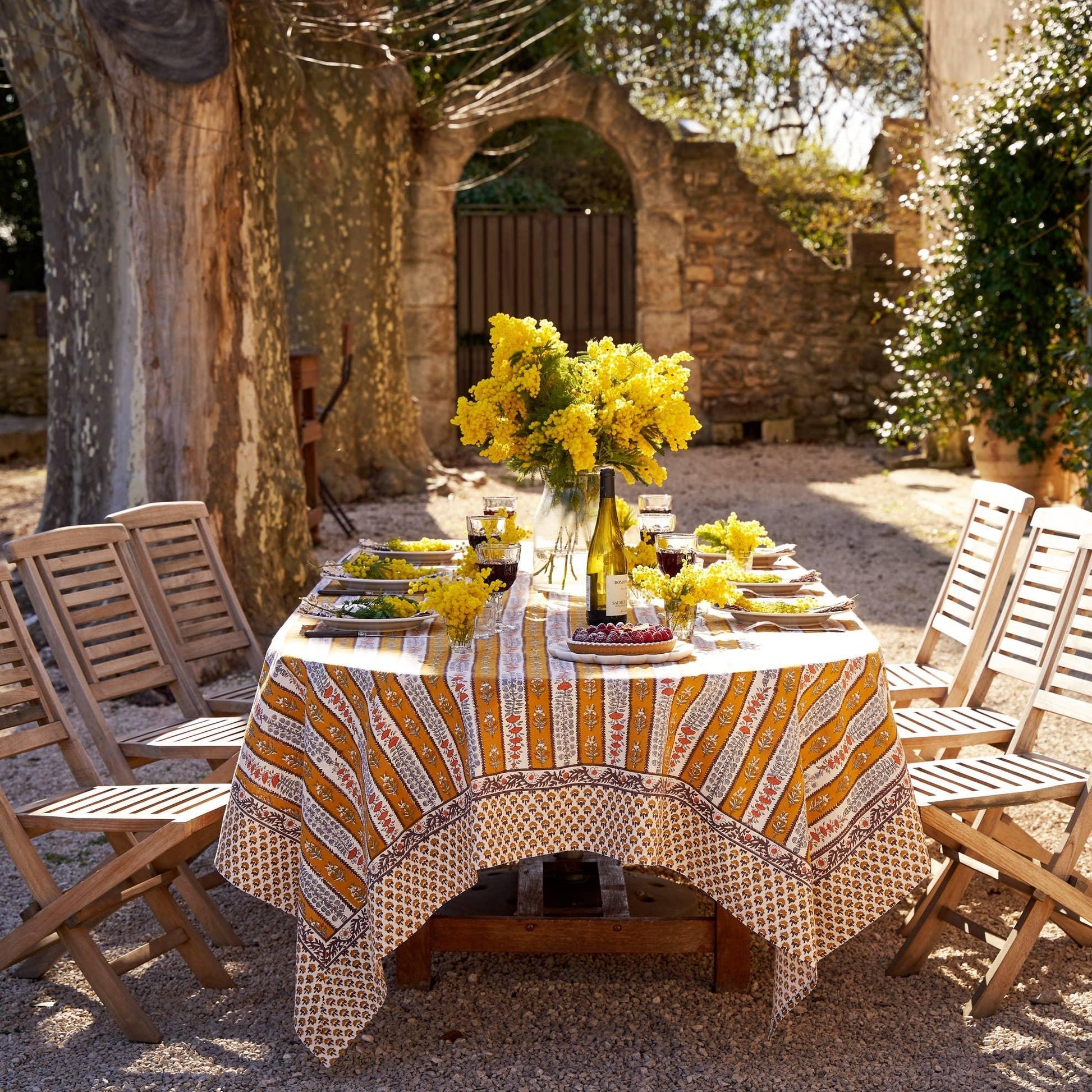 Couleur Nature Provence Avignon Dijon & Blue | Tablecloth - Marcel’s Culinary Experience