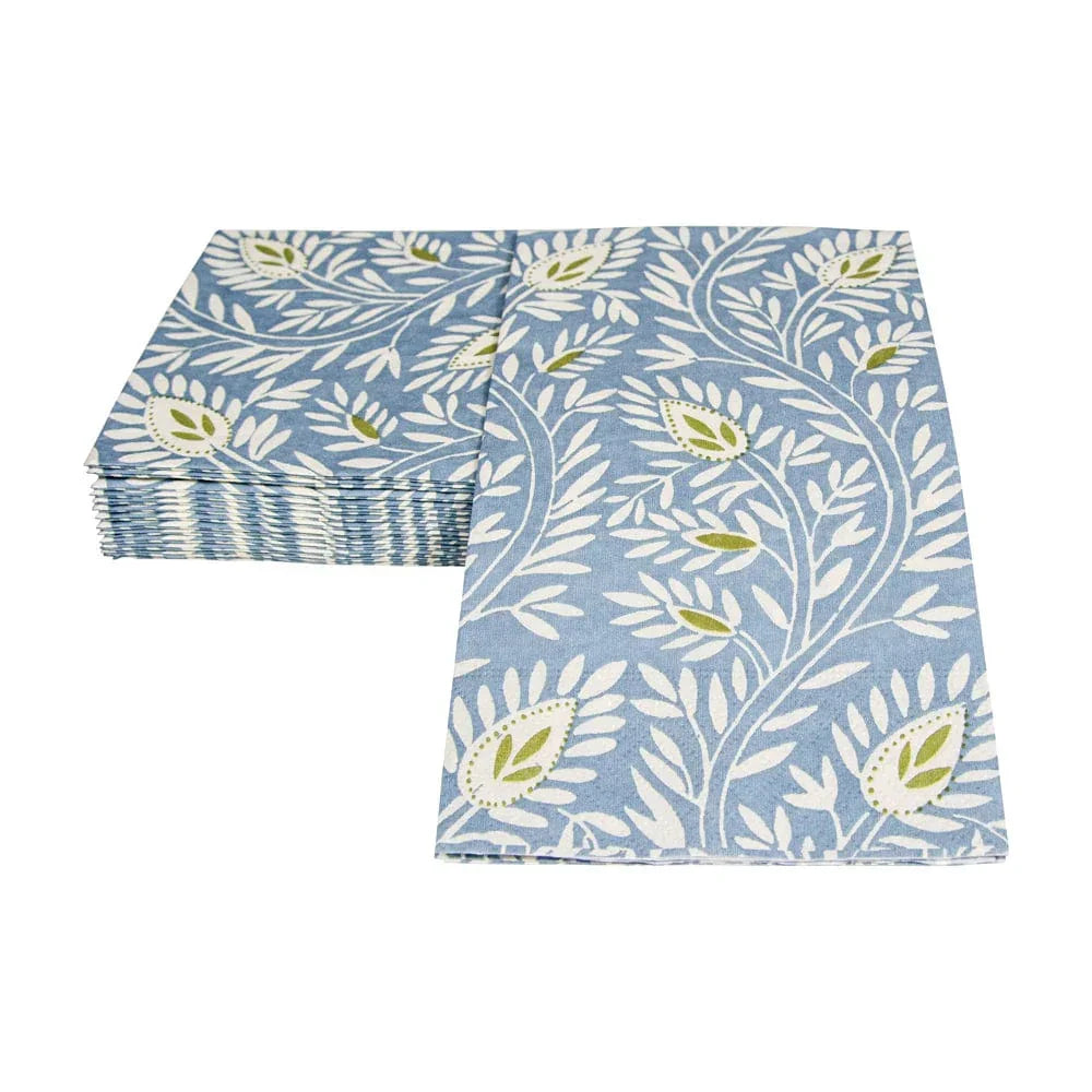 Caspari Samsara Stone Blue Guest Towel Napkins - 15 Pack