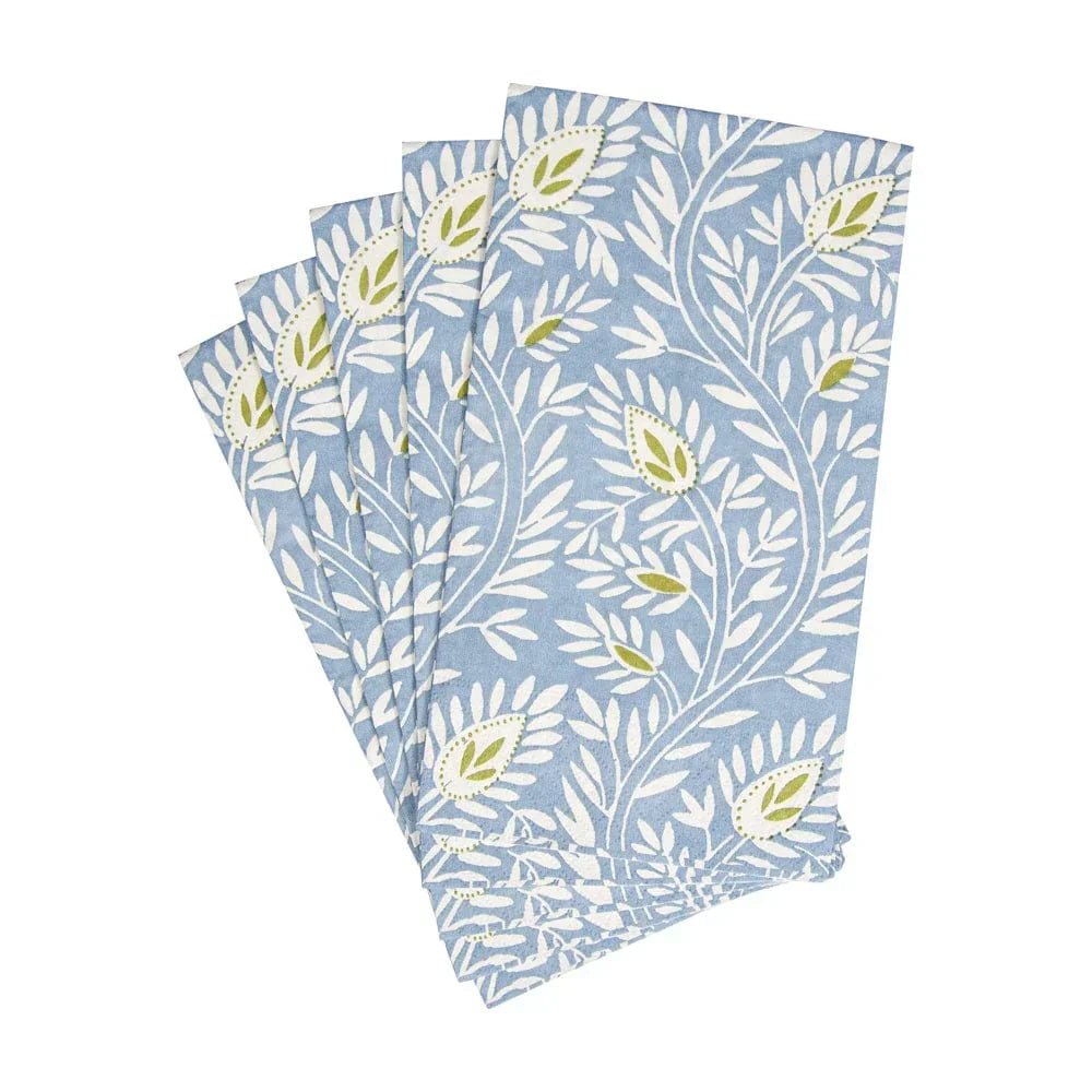 Caspari Samsara Stone Blue Guest Towel Napkins - 15 Pack